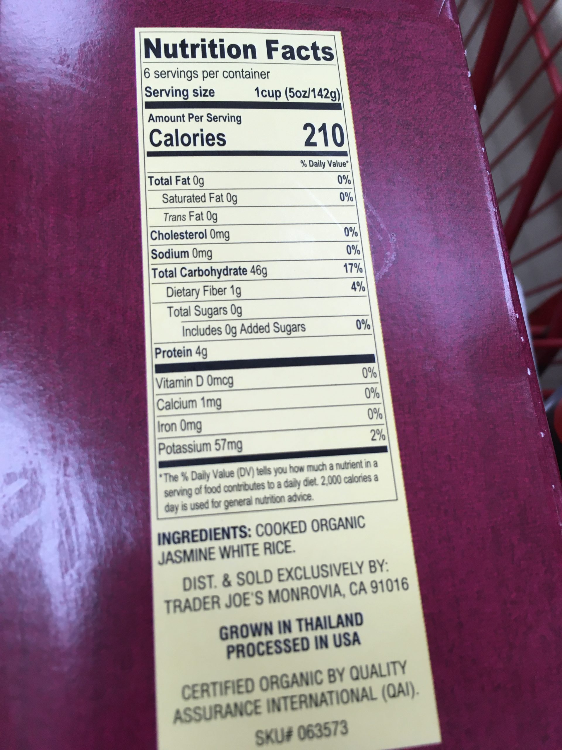 Trader Joe S Jasmine Rice Nutrition Label Labels Design Ideas | My XXX ...