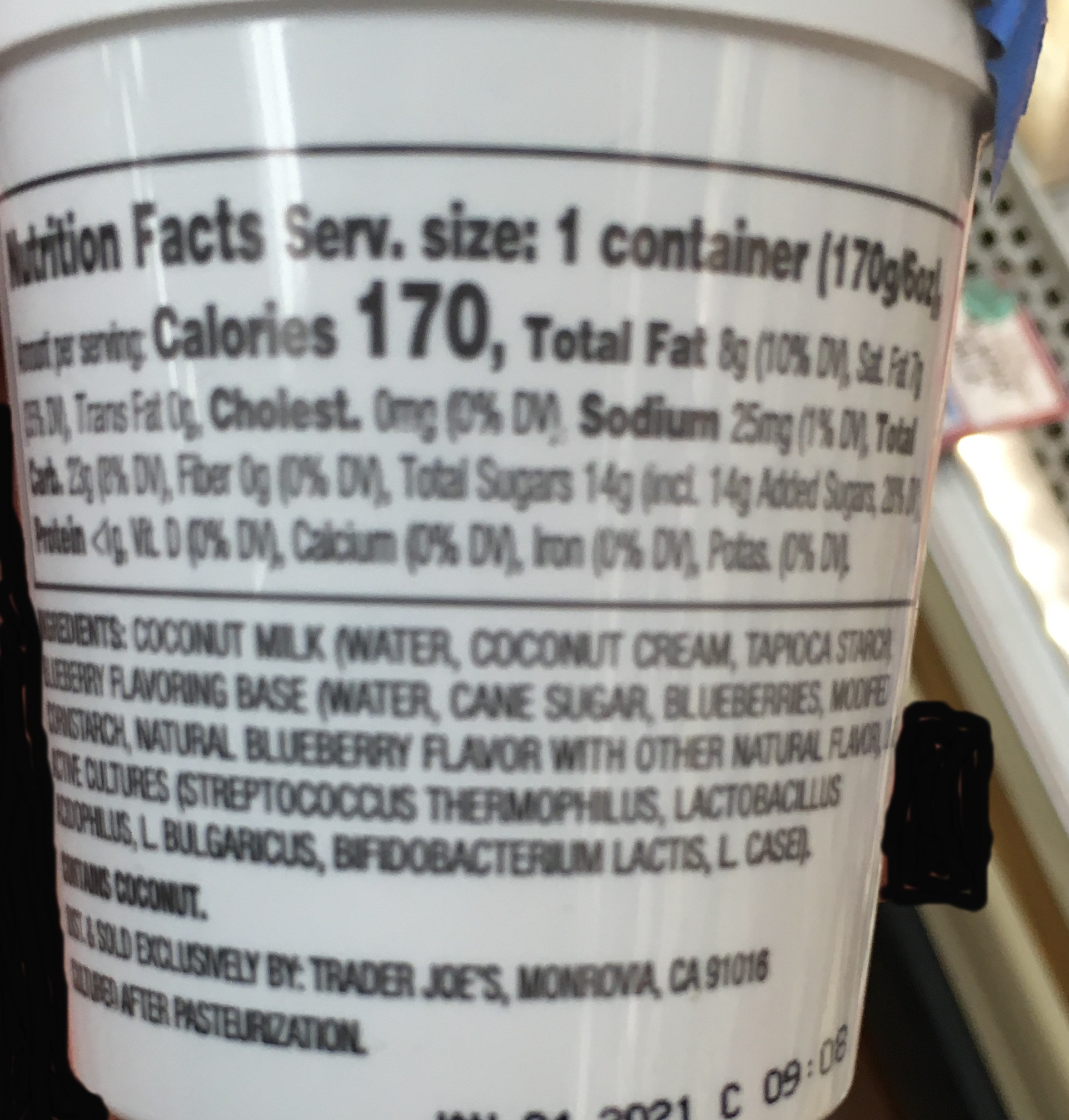 Trader Joe's Coconut Yogurt, Cultured Blueberry Trader Joe's Reviews