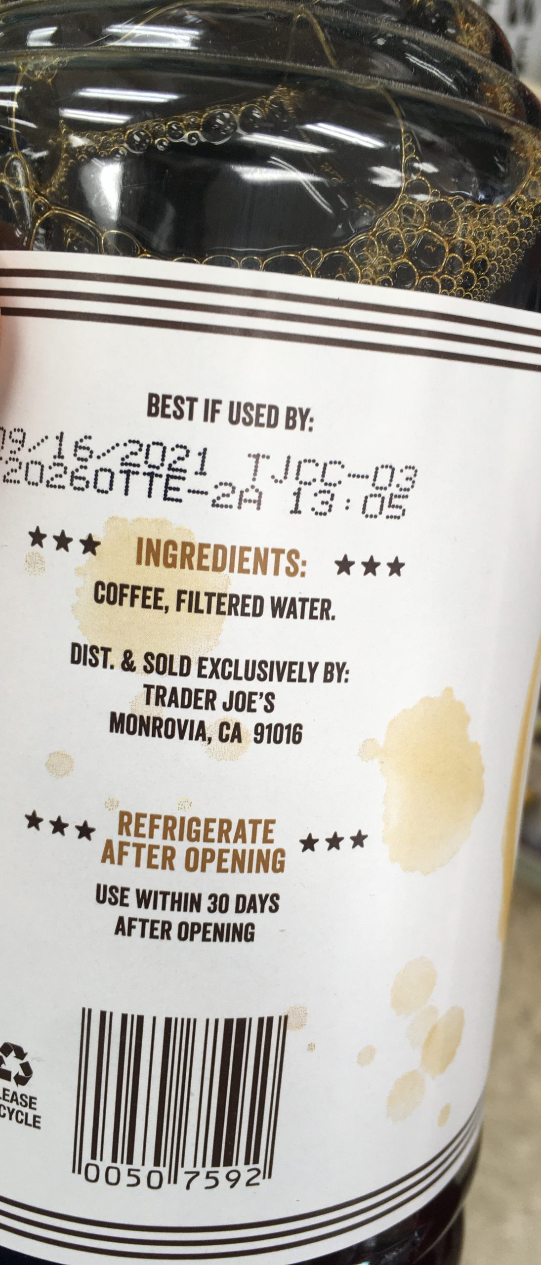 Trader Joe's Cold Brew Concentrate, 100% Arabica - Trader Joe's Reviews